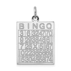 Sterling Silver Rhodium-plated Bingo Card Polished Pendant