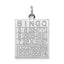 Sterling Silver Rhodium-plated Bingo Card Polished Pendant