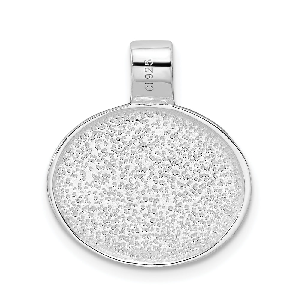 Sterling Silver 925 Onyx Pendant with Rhodium Plated Polished Finish