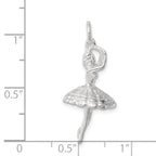 Sterling Silver 925 Ballerina Charm with Polished 3D Anti-Tarnish Finish