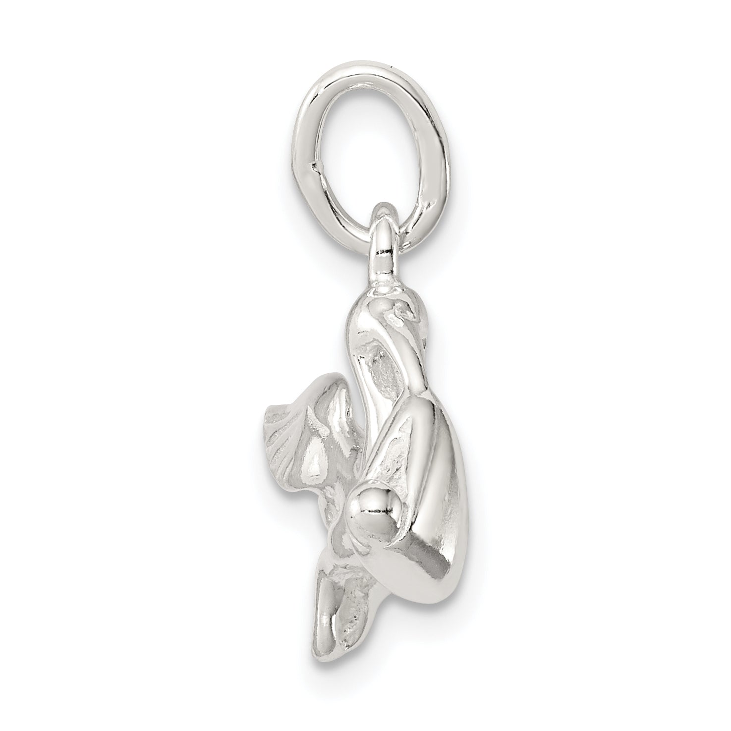 Sterling Silver 925 Stork with Baby Charm Polished Anti-Tarnish Solid Finish
