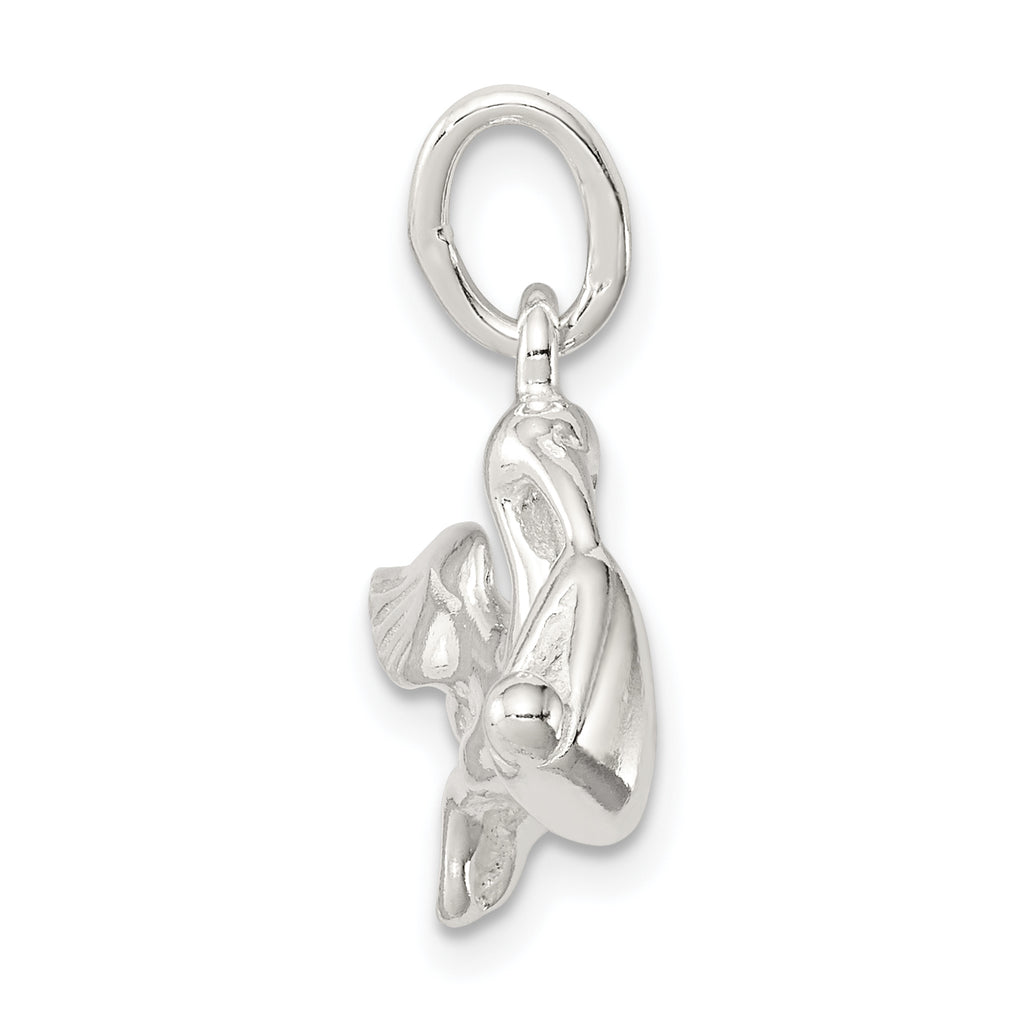 Sterling Silver 925 Stork with Baby Charm Polished Anti-Tarnish Solid Finish