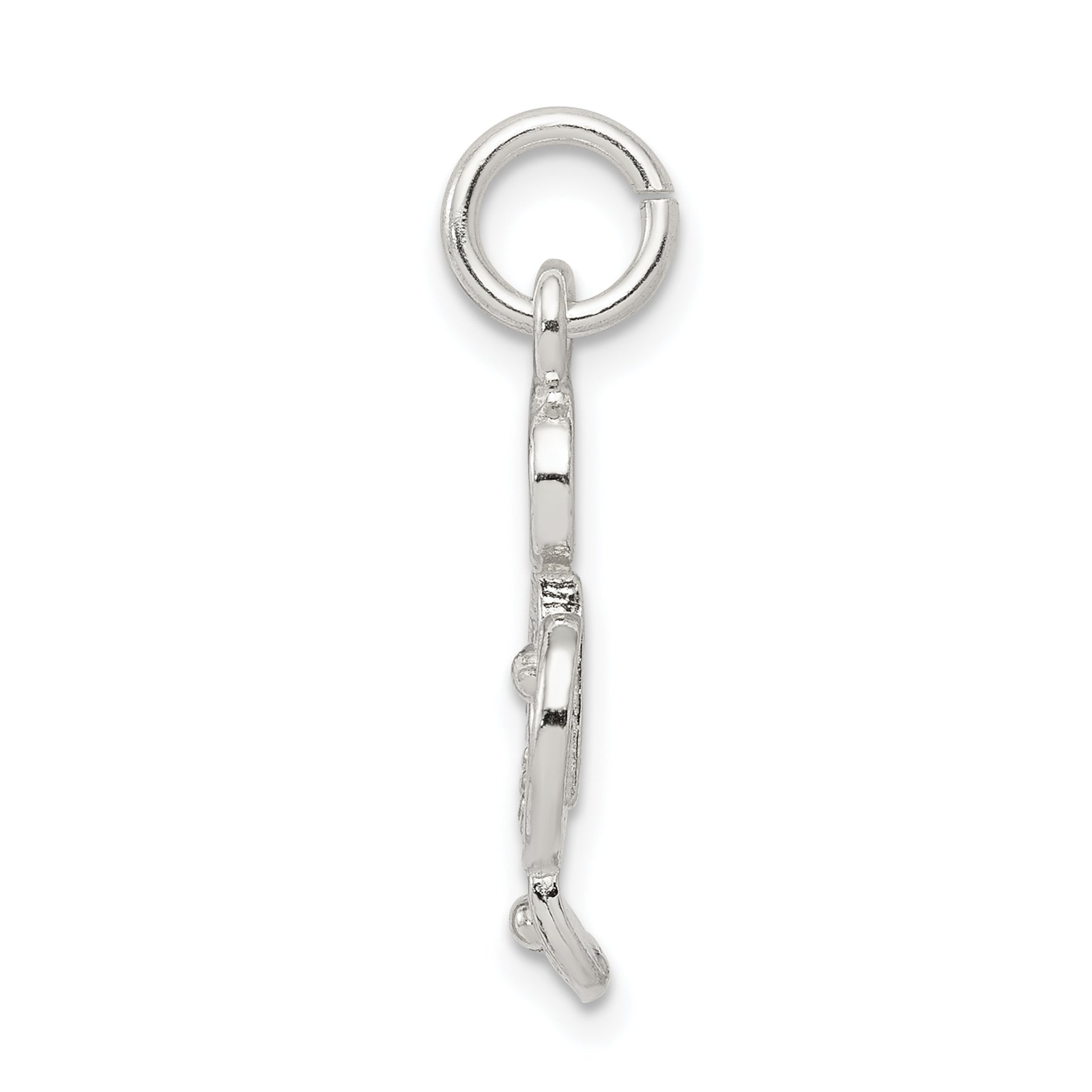 Sterling Silver 925 Treble Clef Charm with Polished Anti-Tarnish Finish
