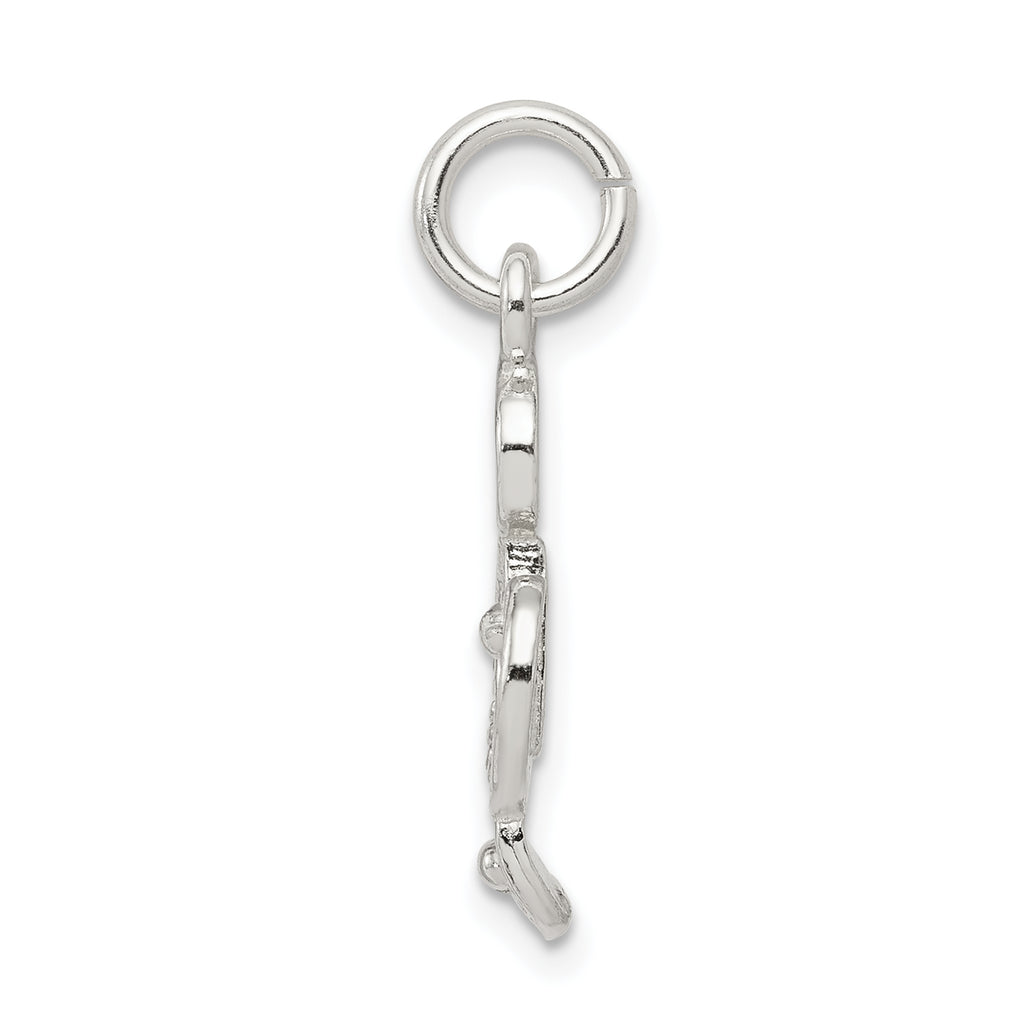 Sterling Silver 925 Treble Clef Charm with Polished Anti-Tarnish Finish