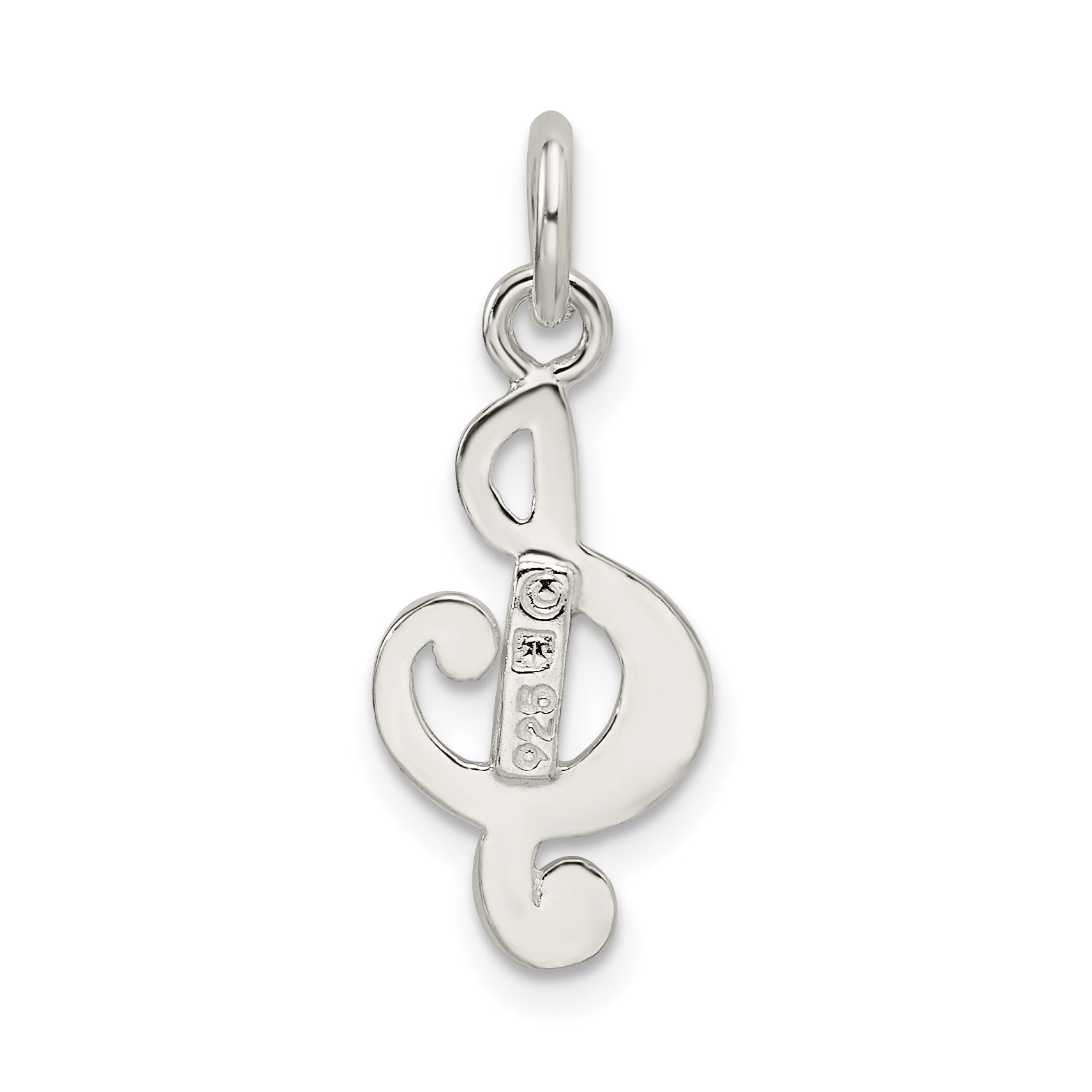 Sterling Silver 925 Treble Clef Charm with Polished Anti-Tarnish Finish