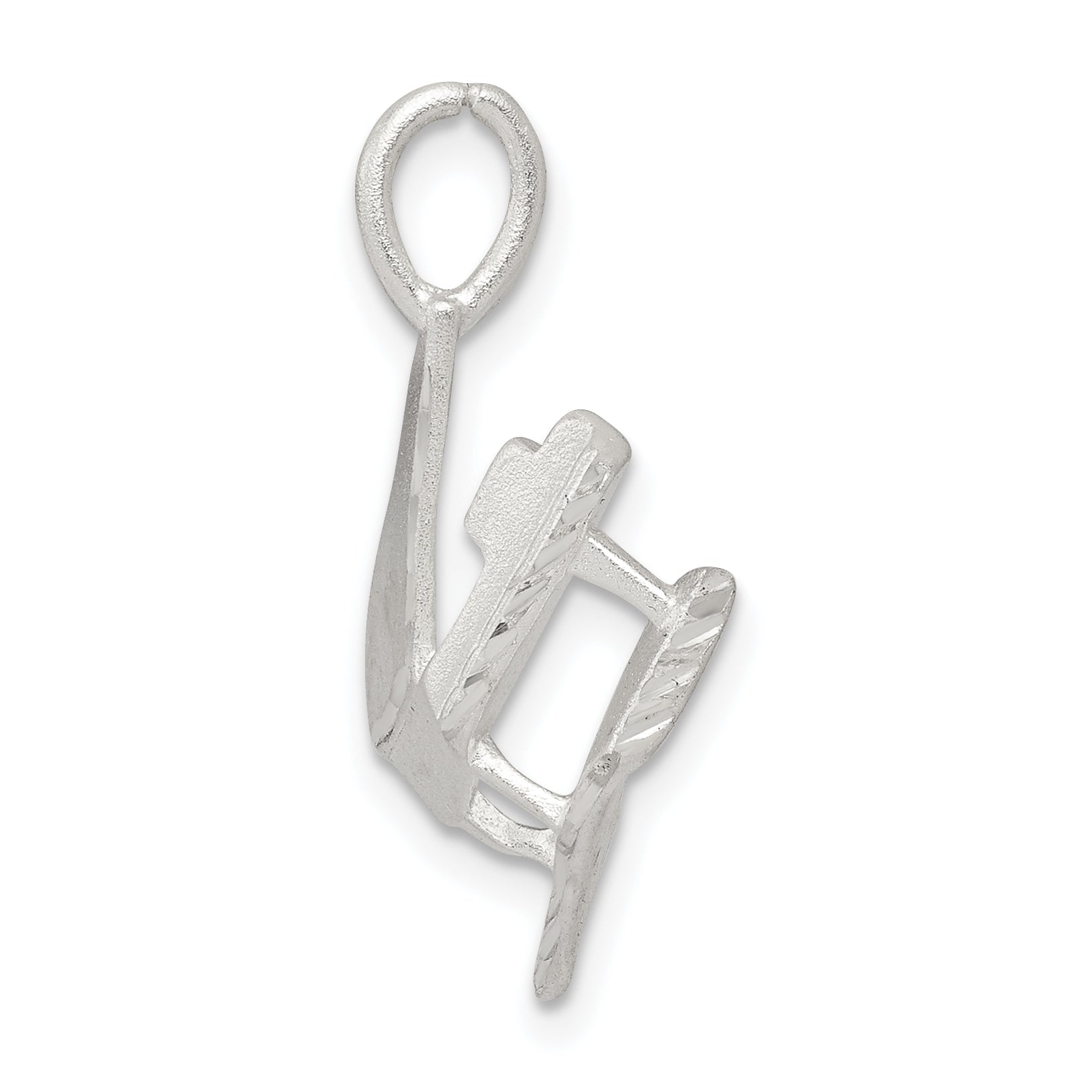 Sterling Silver 925 Piano Charm with Polished Finish and 3D Design