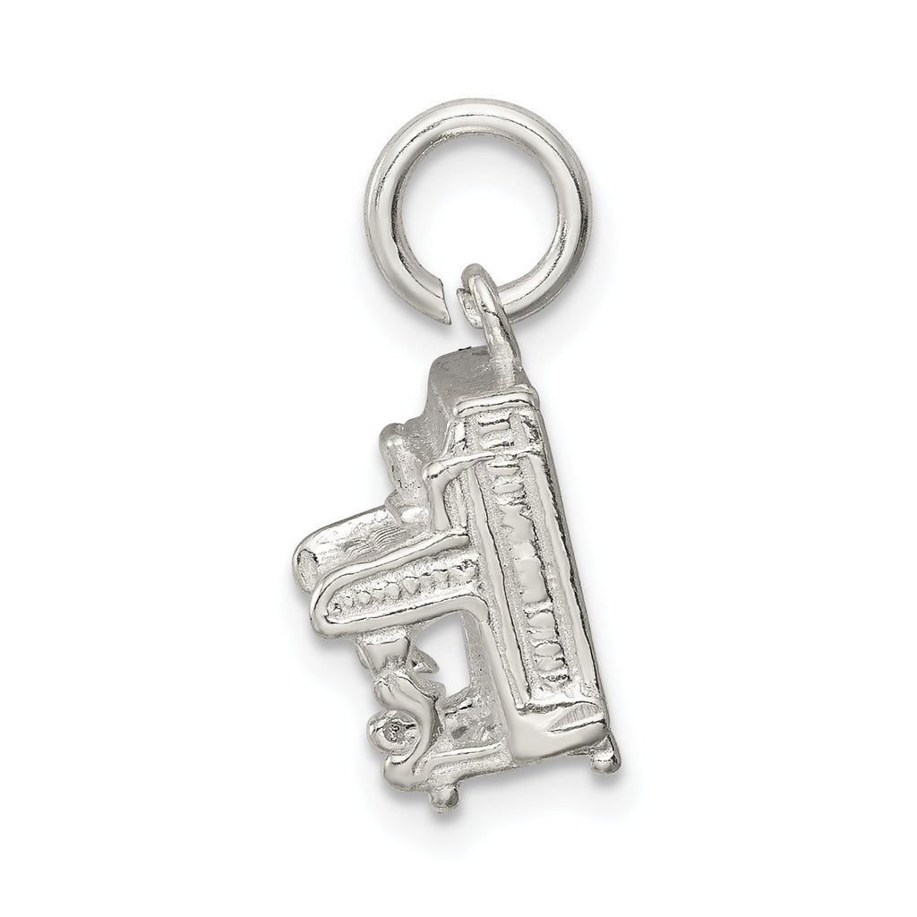 Sterling Silver 925 Piano Charm with Polished Anti-Tarnish Finish