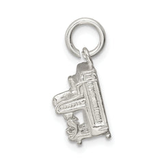 Sterling Silver 925 Piano Charm with Polished Anti-Tarnish Finish