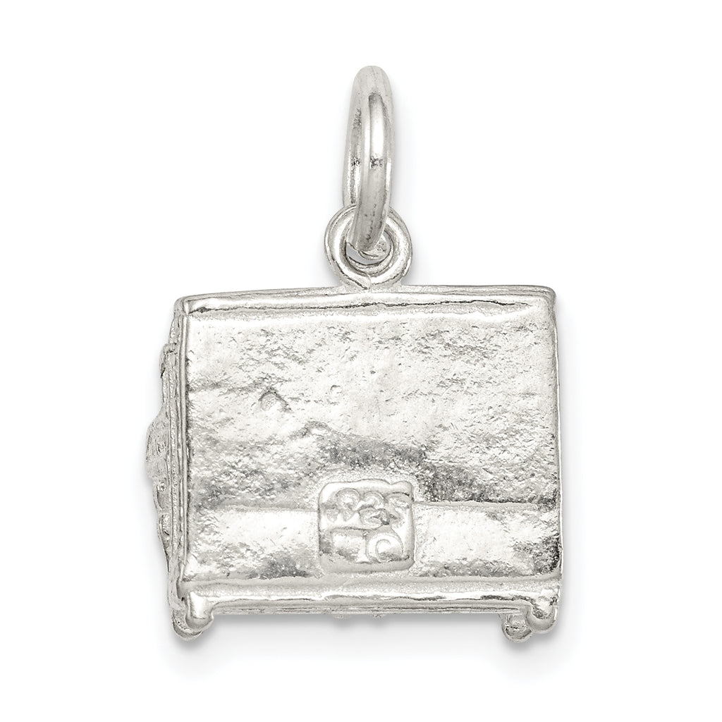Sterling Silver 925 Piano Charm with Polished Anti-Tarnish Finish