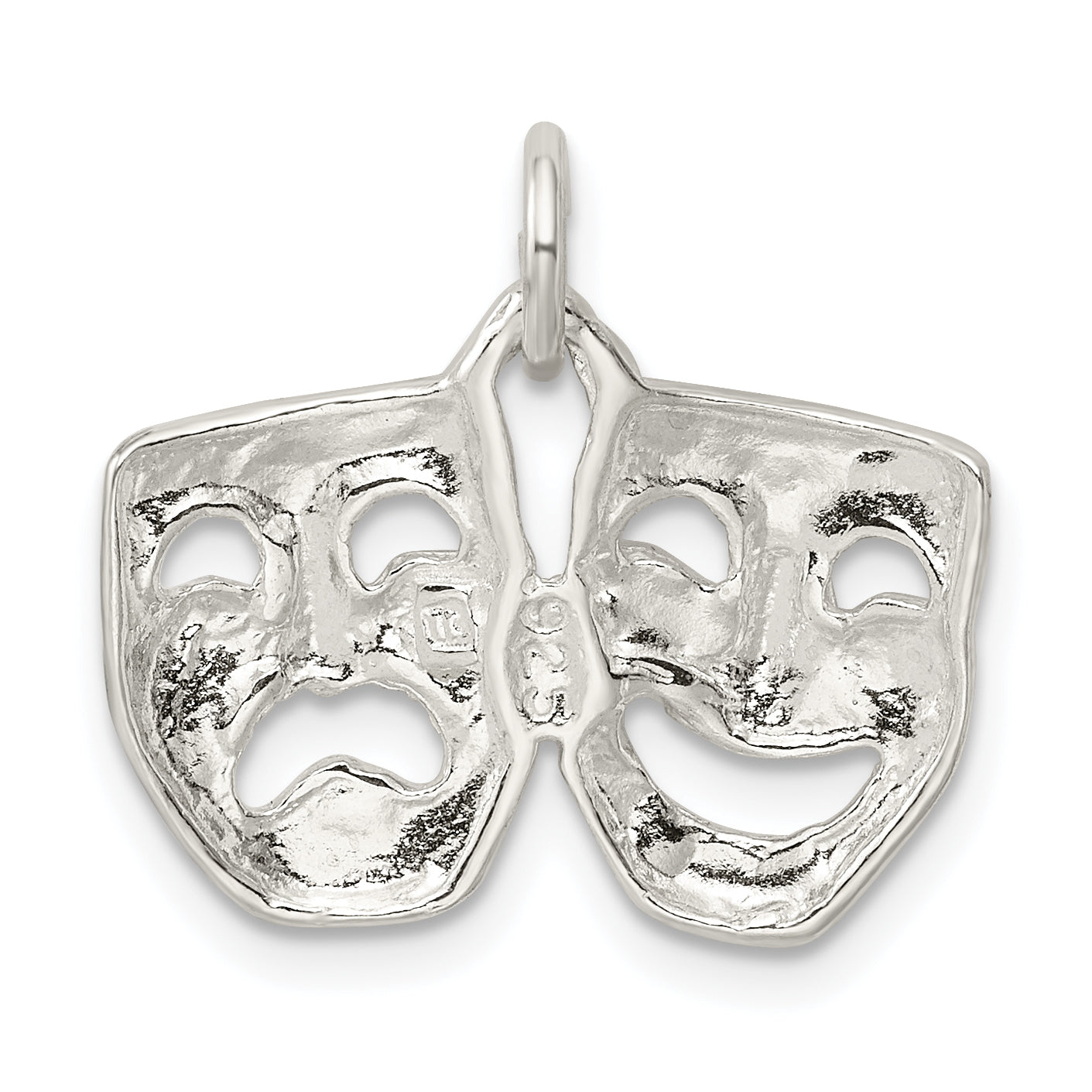 Sterling Silver 925 Comedy/Tragedy Charm with Anti-Tarnish Polished Finish