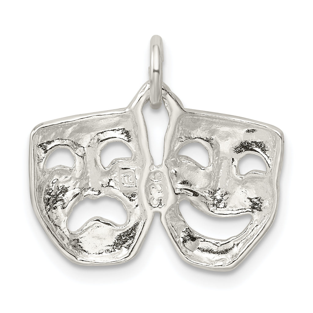 Sterling Silver 925 Comedy/Tragedy Charm with Anti-Tarnish Polished Finish