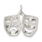 Sterling Silver 925 Comedy/Tragedy Charm with Anti-Tarnish Polished Finish