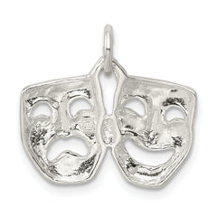 Sterling Silver 925 Comedy/Tragedy Charm with Anti-Tarnish Polished Finish