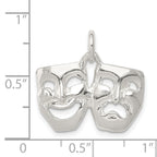 Sterling Silver 925 Comedy/Tragedy Charm with Anti-Tarnish Polished Finish