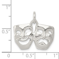 Sterling Silver 925 Comedy/Tragedy Charm with Anti-Tarnish Polished Finish