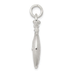 Sterling Silver 925 3D Clock Charm with Polished Finish