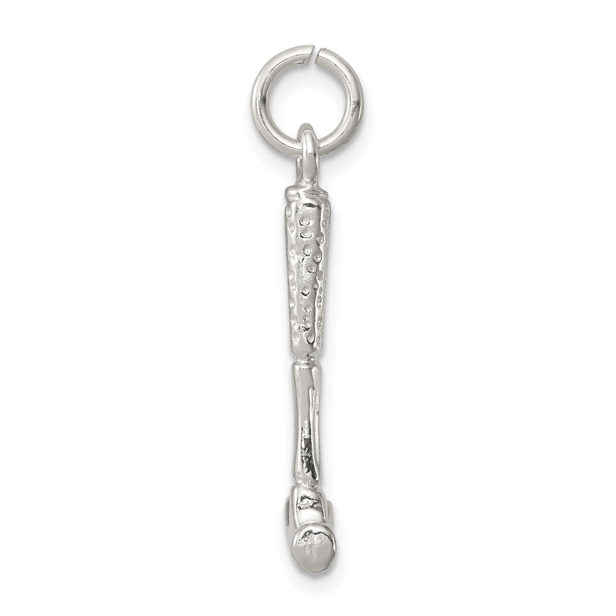 Sterling Silver 925 Hammer Charm with Polished Finish and 3D Design Secondary image