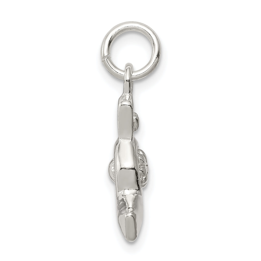 Sterling Silver 925 Hair Dryer Charm Polished 3D Design, Anti-Tarnish Finish