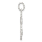 Sterling Silver 925 Satin Snowflake Charm with Diamond Cut Finish Solid