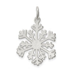 Sterling Silver 925 Satin Snowflake Charm with Diamond Cut Finish Solid