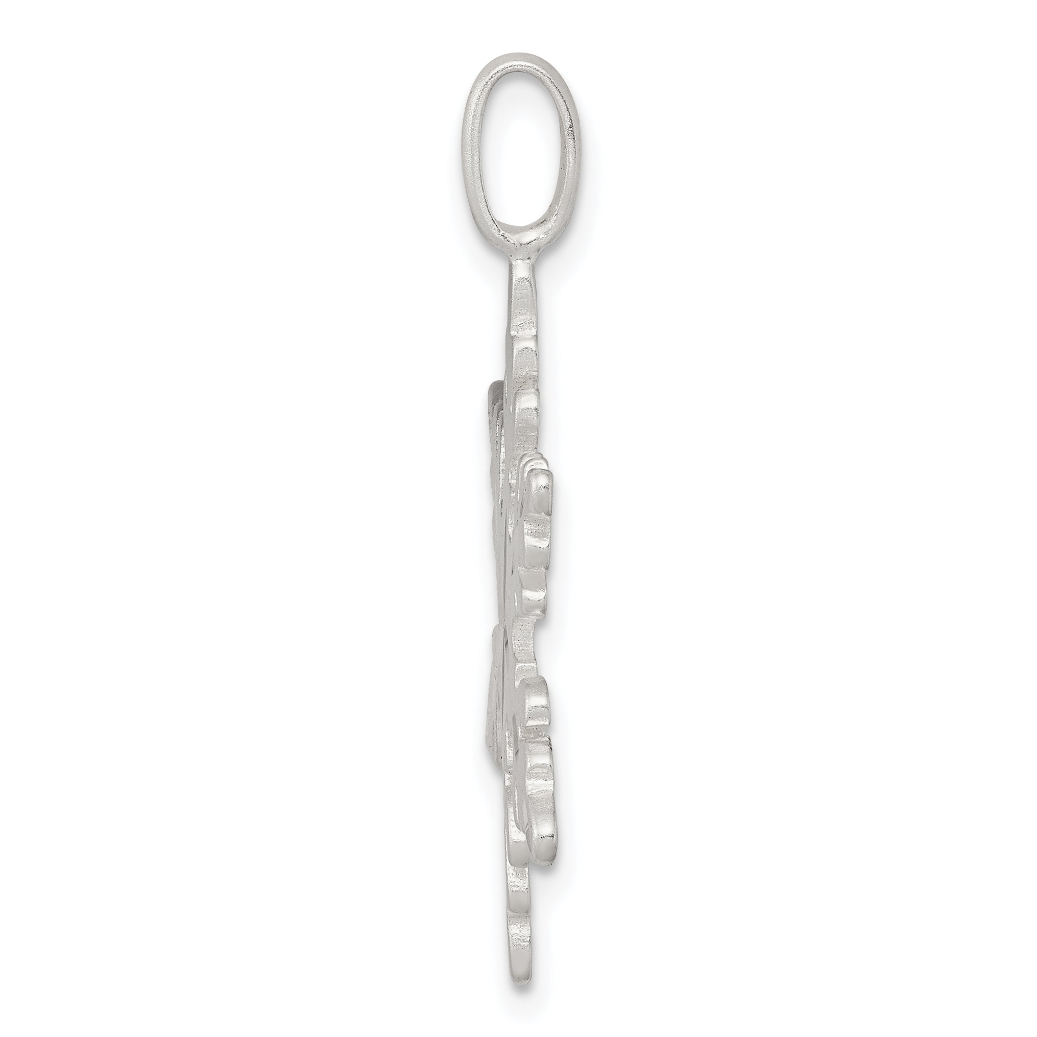 Sterling Silver 925 Snowflake Charm with Anti-Tarnish Solid Design 34mm Secondary image
