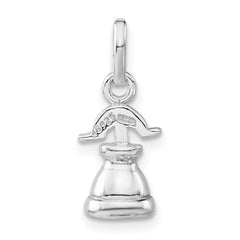 Sterling Silver 925 Polished Liberty Bell Charm Solid 3D Pendant Elegant Design