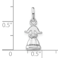 Sterling Silver 925 Polished Liberty Bell Charm Solid 3D Pendant Elegant Design