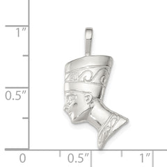 Sterling Silver 925 Nefertiti Charm with Polished Anti-Tarnish Finish