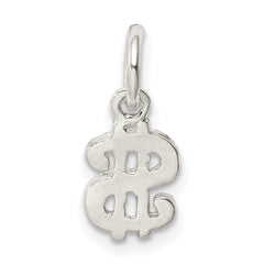 Sterling Silver 925 Dollar Sign Charm with Polished Anti-Tarnish Finish