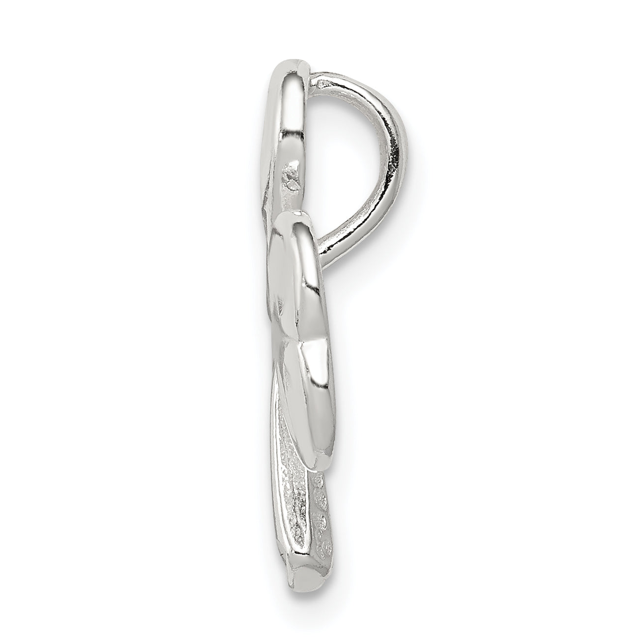 Sterling Silver Diamond-Cut Shamrock Pendant with Polished Finish  Elegant and Timeless Design Secondary image