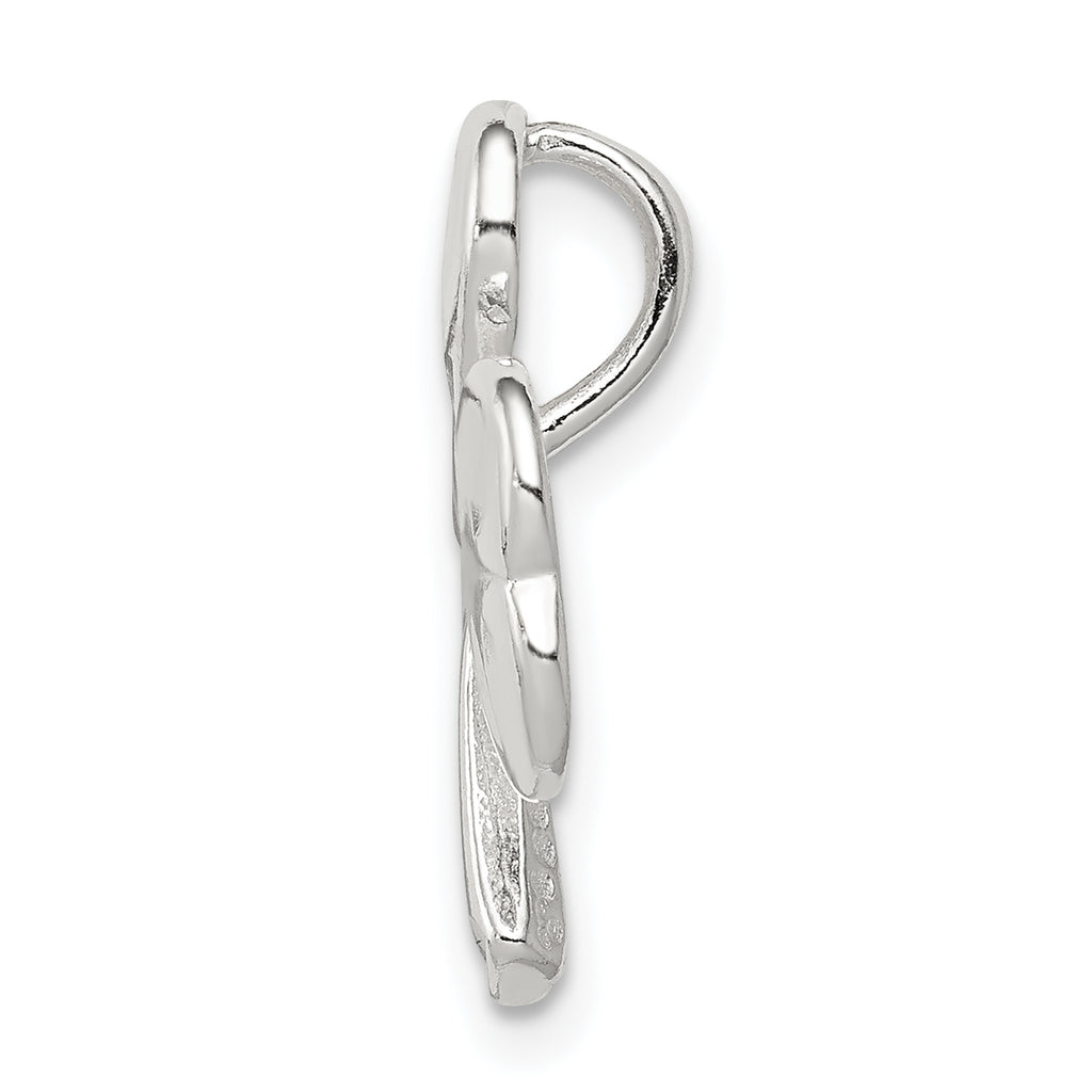 Sterling Silver Diamond-Cut Shamrock Pendant with Polished Finish  Elegant and Timeless Design