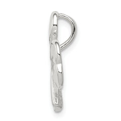 Sterling Silver Diamond-Cut Shamrock Pendant with Polished Finish  Elegant and Timeless Design