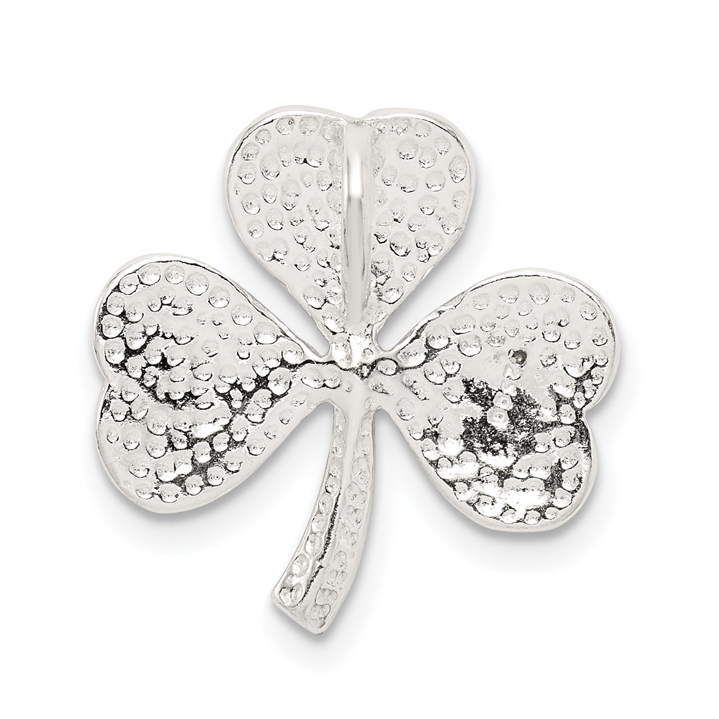 Sterling Silver Diamond-Cut Shamrock Pendant with Polished Finish  Elegant and Timeless Design
