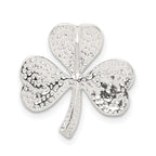Sterling Silver Diamond-Cut Shamrock Pendant with Polished Finish  Elegant and Timeless Design