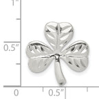 Sterling Silver Diamond-Cut Shamrock Pendant with Polished Finish  Elegant and Timeless Design