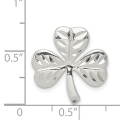 Sterling Silver Diamond-Cut Shamrock Pendant with Polished Finish  Elegant and Timeless Design