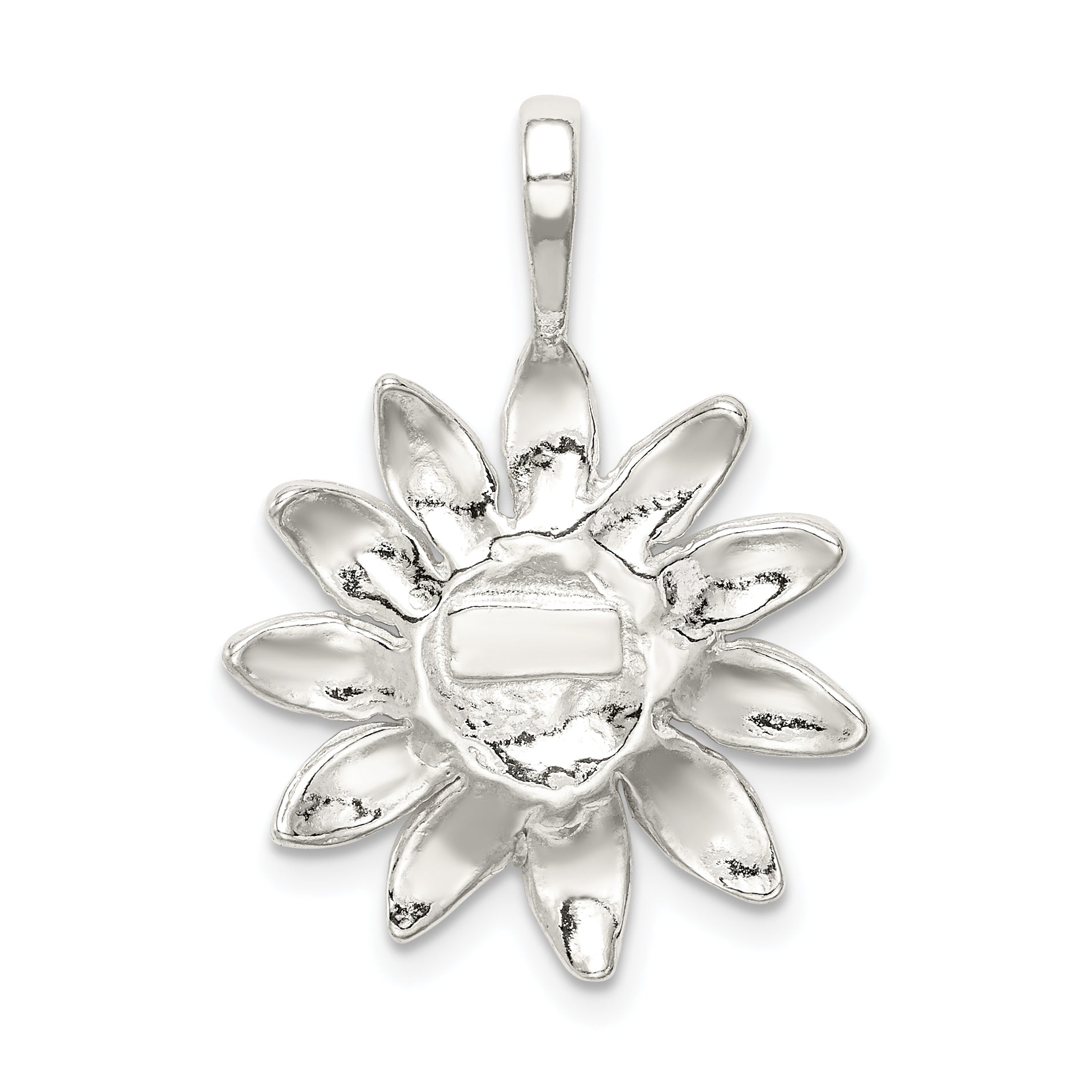 Sterling Silver Sunflower Pendant with Anti-Tarnish Solid Casted Design