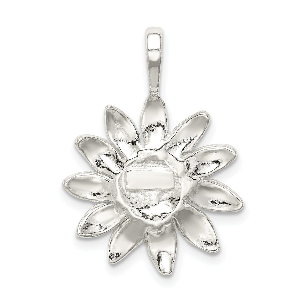 Sterling Silver Sunflower Pendant with Anti-Tarnish Solid Casted Design