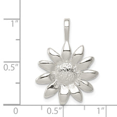 Sterling Silver Sunflower Pendant with Anti-Tarnish Solid Casted Design