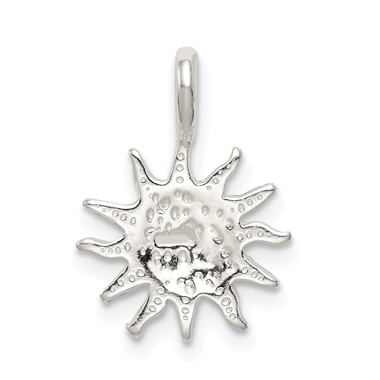 Sterling Silver 925 Sun Charm with Anti-Tarnish Finish  Casted, Solid Design