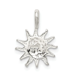 Sterling Silver 925 Sun Charm with Anti-Tarnish Finish  Casted, Solid Design