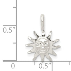 Sterling Silver 925 Sun Charm with Anti-Tarnish Finish  Casted, Solid Design