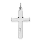 Sterling Silver 925 Rhodium-Plated Cross Charm with Polished Finish