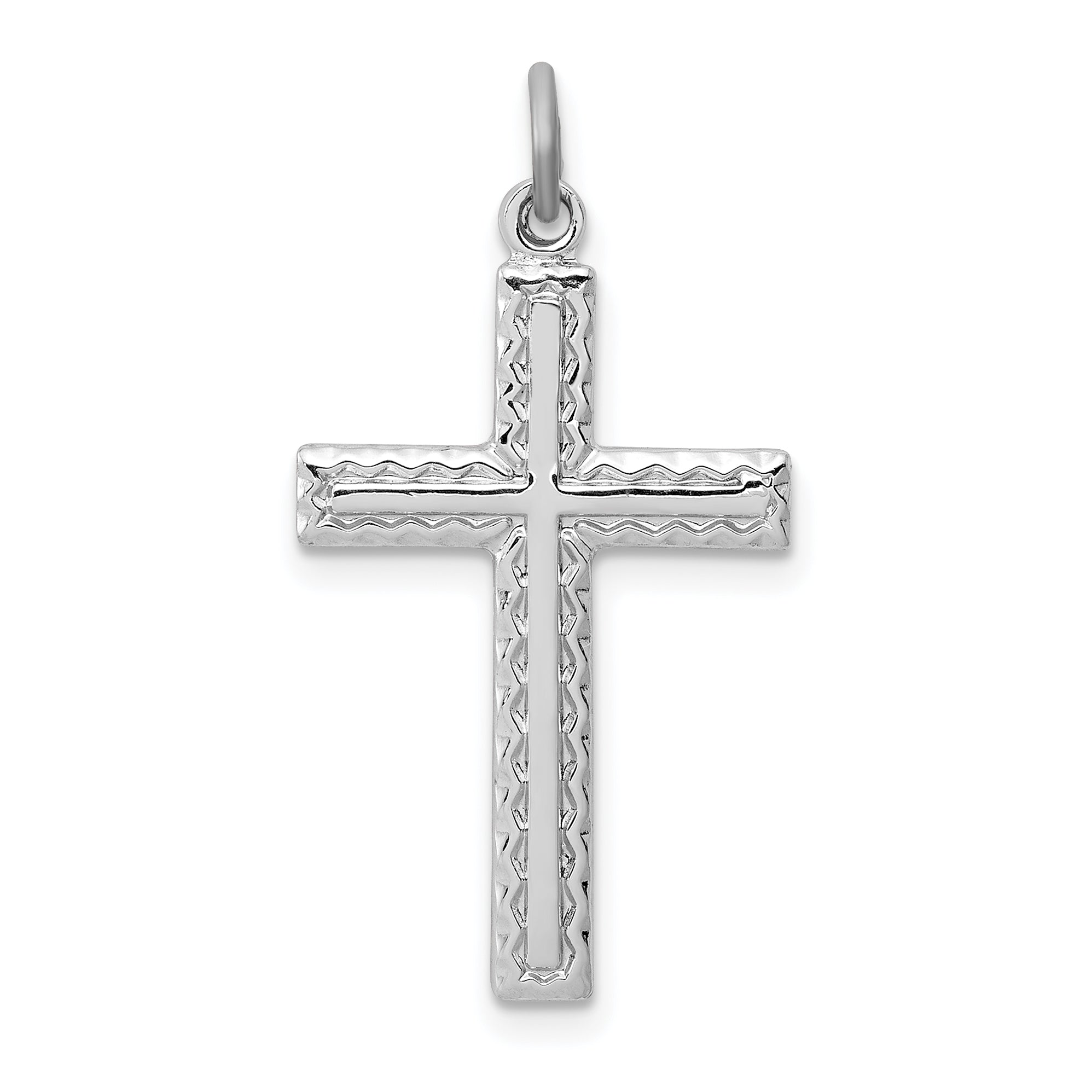 Sterling Silver Rhodium-plated Cross Charm Main image