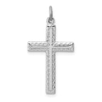 Sterling Silver Rhodium-plated Cross Charm