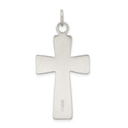 Sterling Silver 925 Latin Cross Pendant with Platinum Plating and Polished Finish