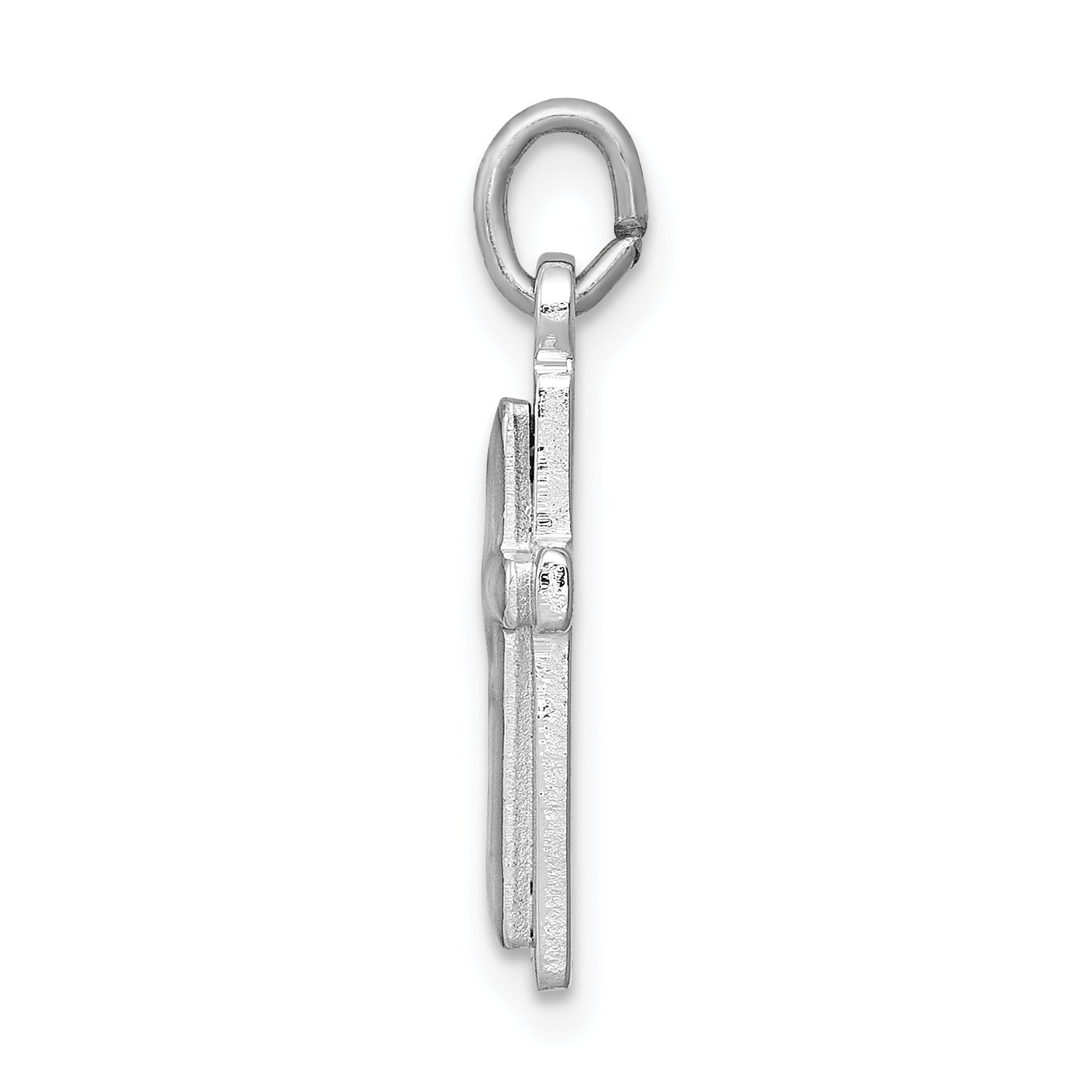 Sterling Silver 925 Rhodium-Plated Enameled Cross Charm Polished Finish Secondary image