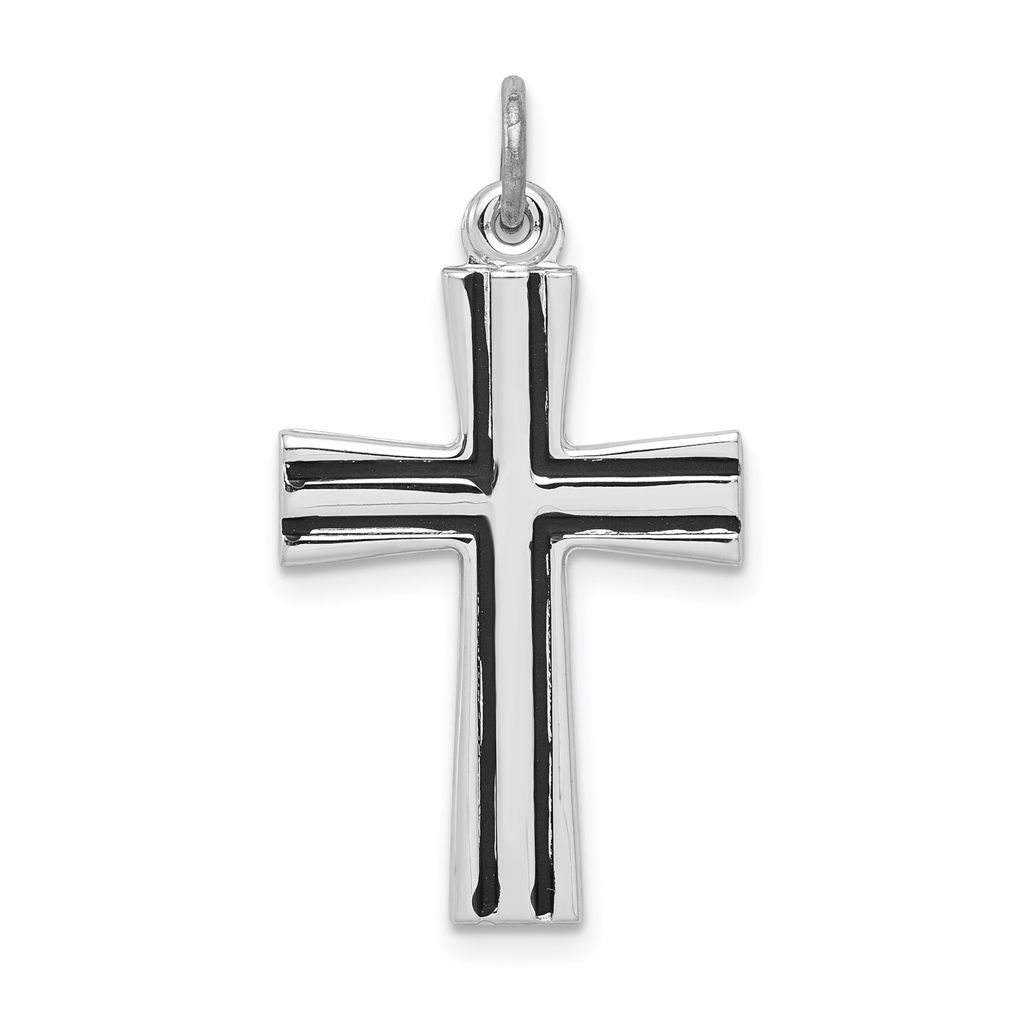 Sterling Silver Rhodium-plated Enameled Latin Cross Charm Main image
