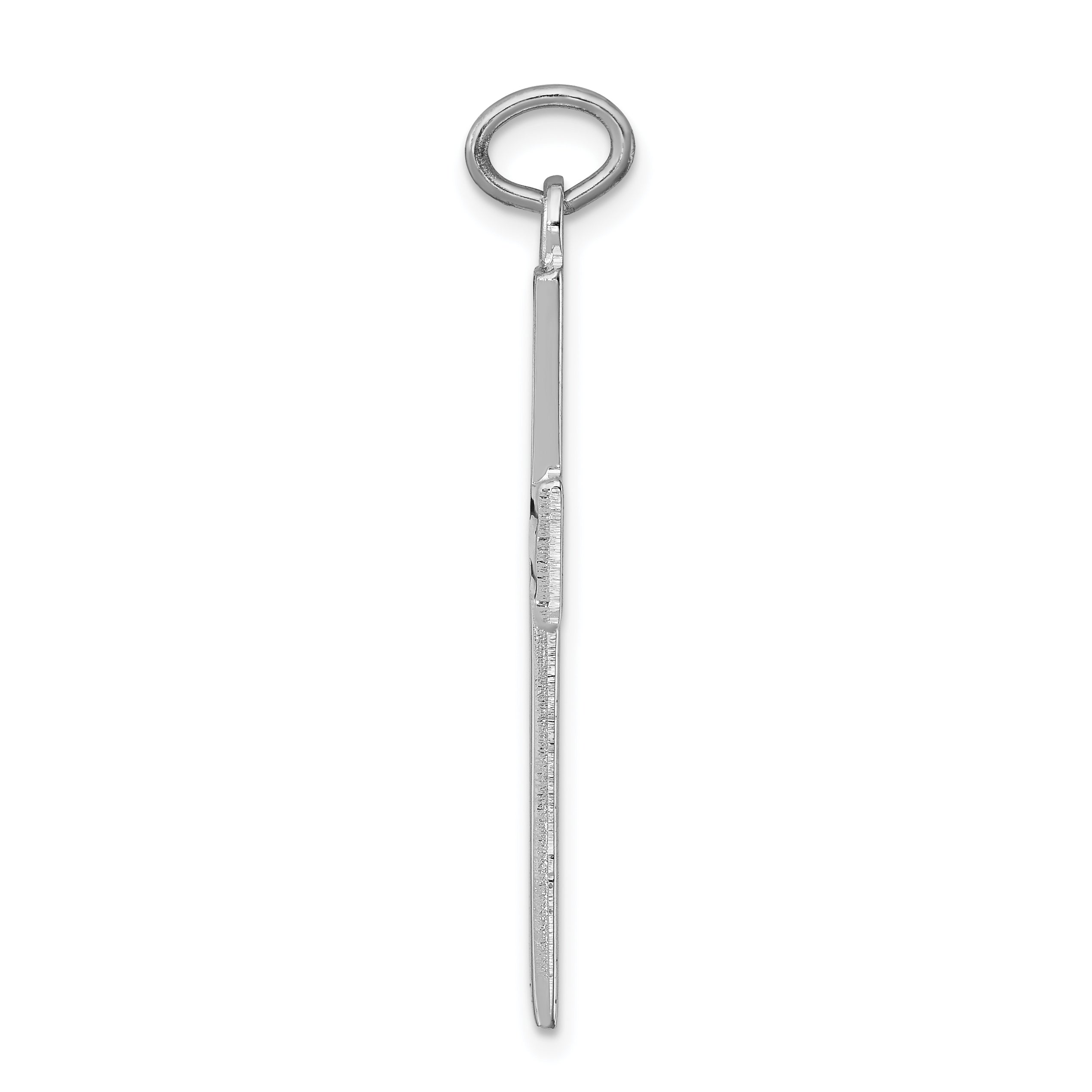Sterling Silver 925 Rhodium-Plated Enameled Latin Cross Charm Polished Finish