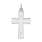 Sterling Silver 925 Rhodium-Plated Enameled Latin Cross Charm Polished Finish